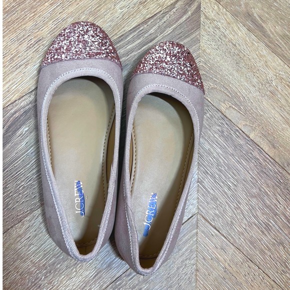 J.Crew Other - J‎ Crew Girls Glitter Cap Toe Ballet Flats Pink Rose Size 13
